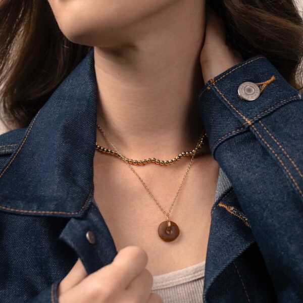 Brown Glass Pendant Necklace